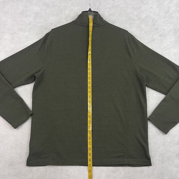 Orvis Quarter Zip Pullover Sweater Mens Size L Green Lightweight Long Sleeve - Picture 7 of 11